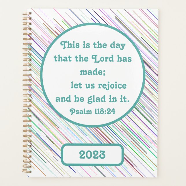 Agenda Inspirational Psalm 118:24 Christian Multi-Colour (Frente)