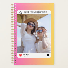 Agenda instagrama de texto de foto personalizado rosa mod