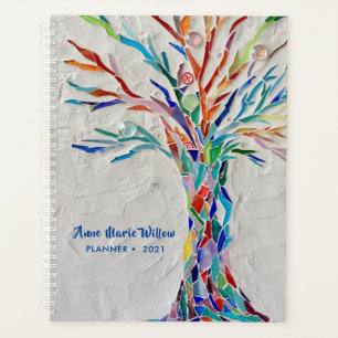 Agenda Instrutor Colorido da Árvore Mosaica Yoga