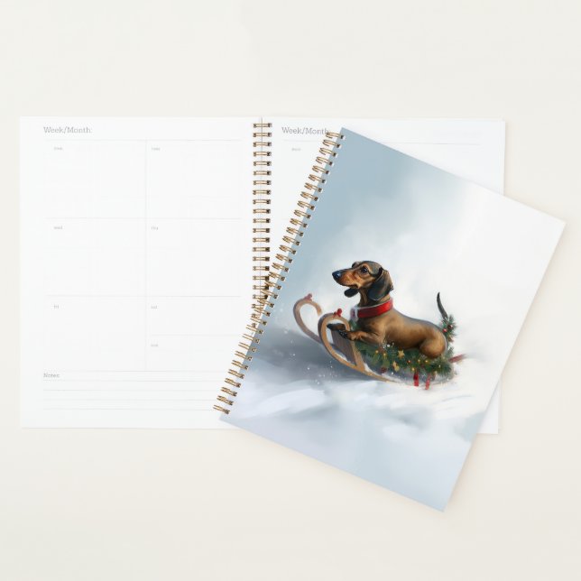 Agenda Inverno de neve de Natal Dachshund (Exibição)