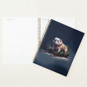 Agenda Inverno de neve de Natal para Buldog