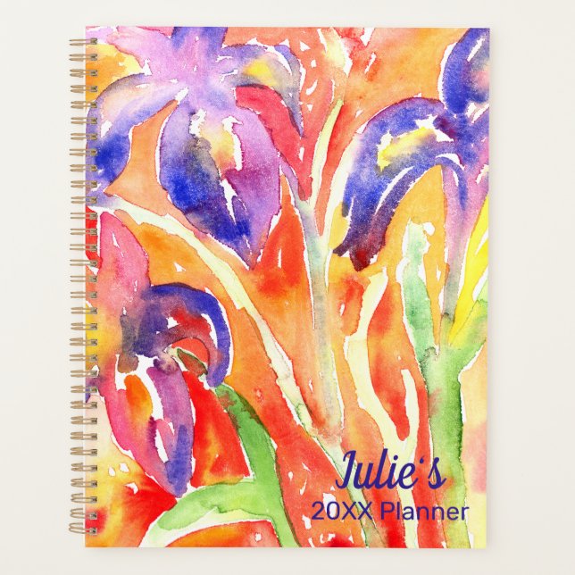 Agenda Iris Flower Watercolor Painting (Frente)