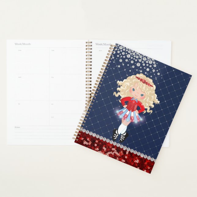 Agenda Irish Dance Blond Girl Soft Calçado Blue, Red (Exibição)