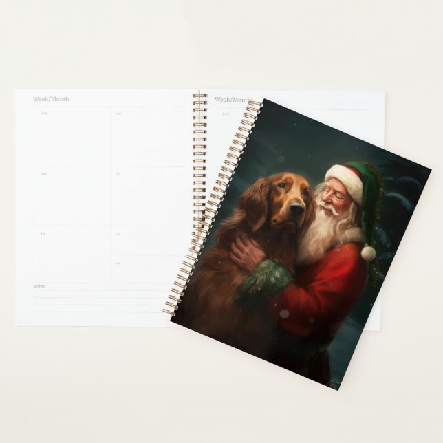 Agenda Irish Red Setter Papai Noel Natal Festivo (Exibição)