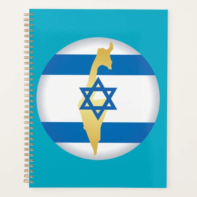 Agenda Israel Flag and Map Blue Star of David Emblem (Frente)