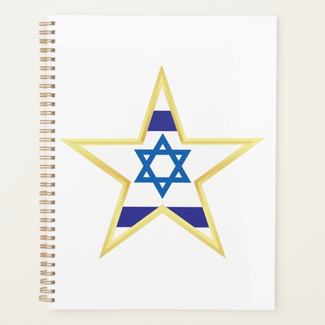 Agenda Israeli Flag Star of David Gold Trimmed (Frente)