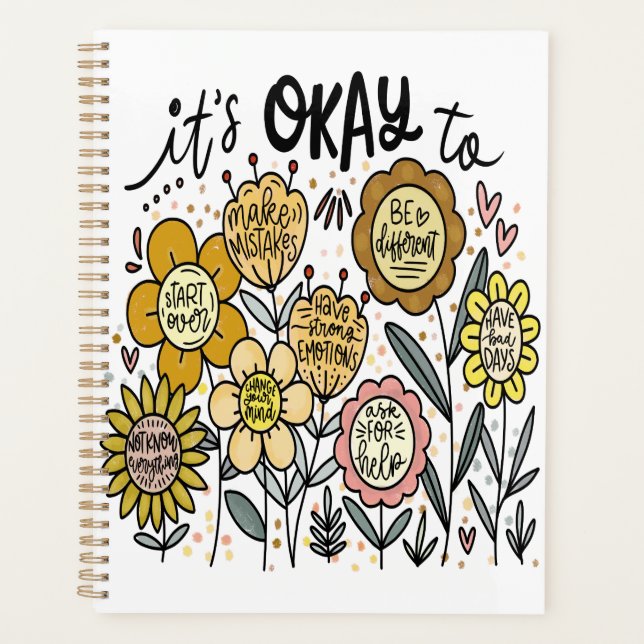 Agenda It's Okay To Boho Floral Planner (Frente)