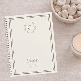 Agenda Ivory taupe Monogram Personalized Quiet Luxury