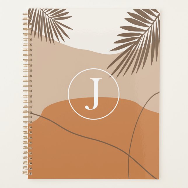 Agenda J - Monograma Inicial - Letra J Design abstrato (Frente)