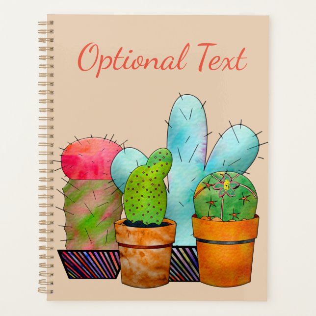 Agenda Jardim Colorido de Cactus (Frente)