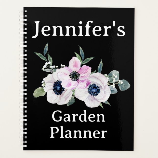Agenda Jardim de Calendário Floral Black Gardening (Frente)
