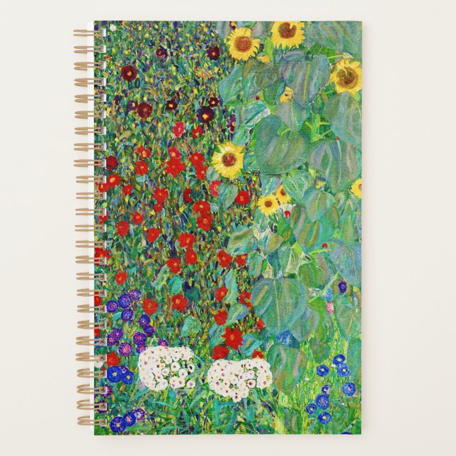 Agenda Jardim de Fazenda Gustav Klimt com pintura de gira (Frente)