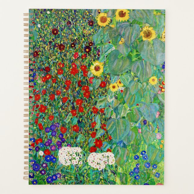 Agenda Jardim de Fazenda Gustav Klimt com pintura de gira (Frente)