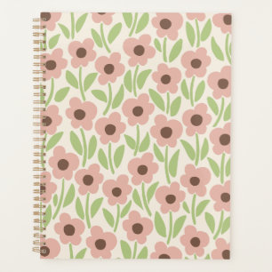 Agenda Jardim de Flor de Giz Inspirado no Retro Pastel