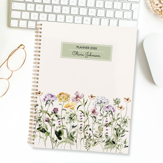 Agenda Jardim de Flores Silvestres com Nome Personalizado (In situ)