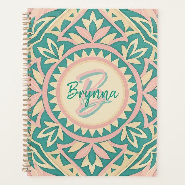 Agenda Jardim de Primavera cor-de-rosa (Frente)