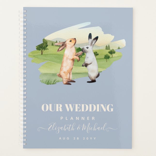Agenda Jardim do País Casal de Casamento de Coelhos (Frente)