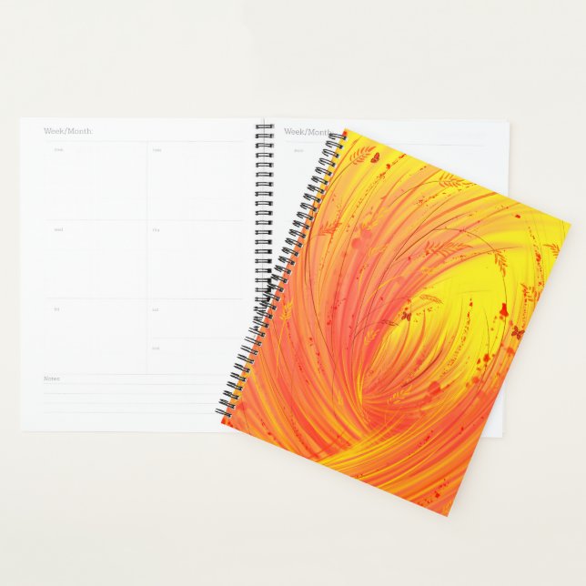 Agenda Jardim Encantado Amarelo-abstrato Laranja (Exibição)