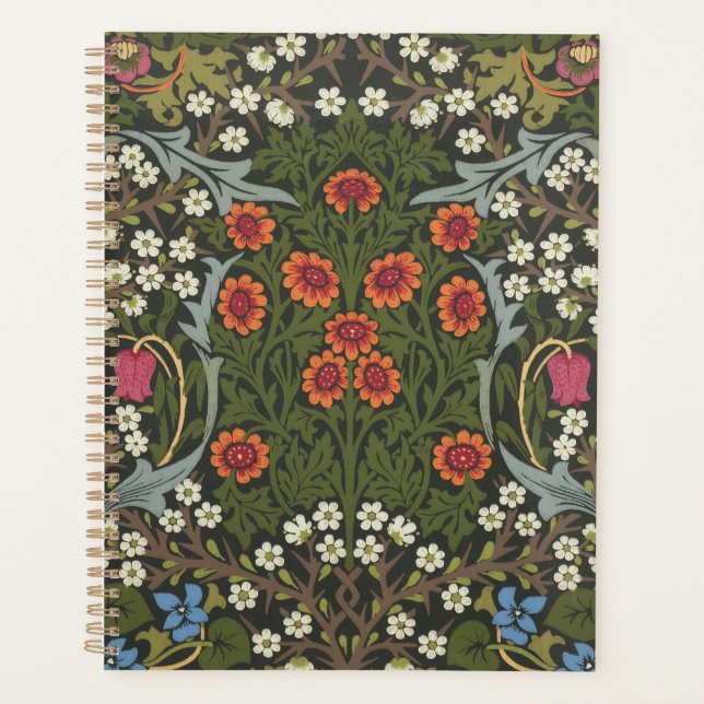 Agenda Jardim Flor Clássico William Morris Blackthorn (Frente)