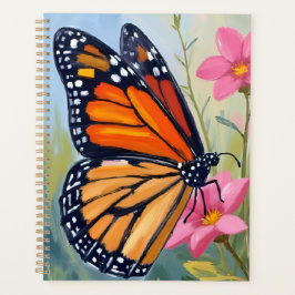 Agenda Jardim Floral Aquarela Borboleta Monarca