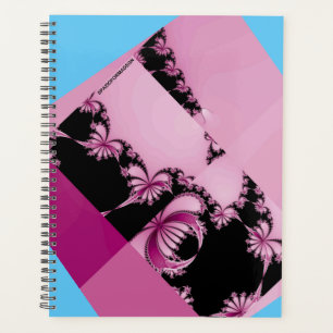 Agenda Jardim Fractal rosa & azul