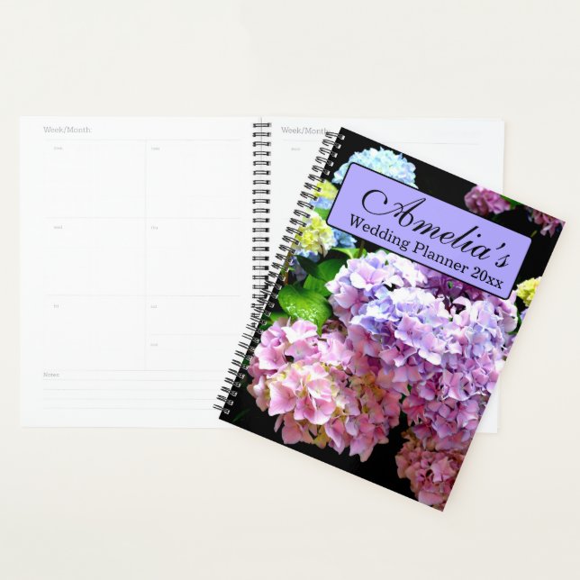 Agenda Jardim Hydrangea, rosa, casado floral roxo azul (Exibição)