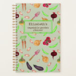 Agenda jardim vegetal personalizado<br><div class="desc">Um padrão de aquarelas brancas prontas para personalizar. Planeje o seu jardim vegetal para o ano ou também faça um presente de excelente para um jardineiro entusiasmado.</div>