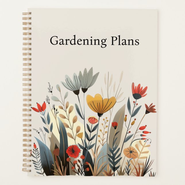 Agenda Jardinagem de Flores Coloridas  (Frente)