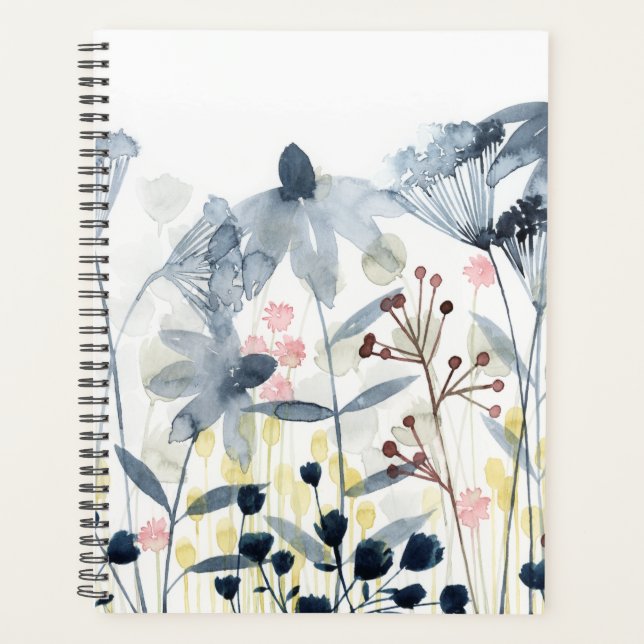 Agenda Jardins Camadas - Flores de Aquarela (Frente)