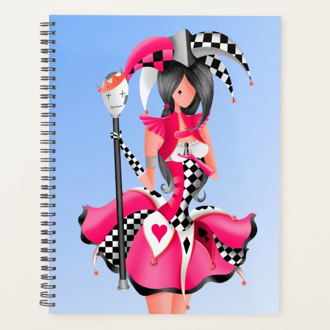 Agenda Jester e Rei das Marionetes Excêntrico Cor-de-Rosa (Frente)