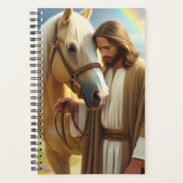 Agenda Jesus com Cavalo de Palomino na Paisagem Cênica