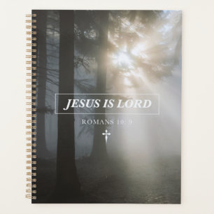 Agenda Jesus é o SENHOR Romano 10: 9 Bíblias Cristãs Vers