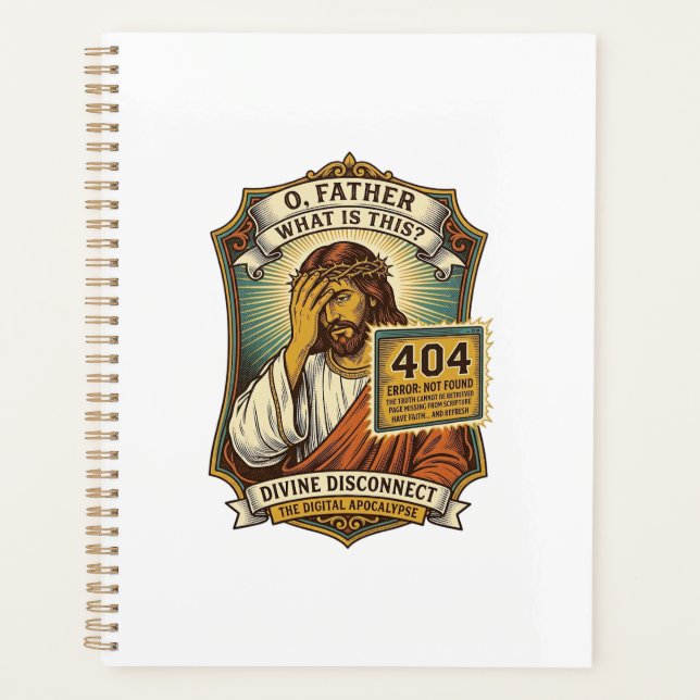 Agenda Jesus engraçado erro 404 Humor desenvolvedor web p (Frente)