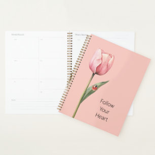 Agenda Joaninha Flor de Tulipa Rosa