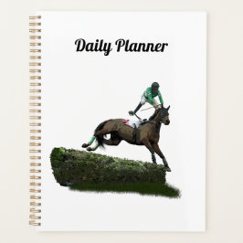Agenda Jockey Com Cavalo Pulando Em Green Daily Planner