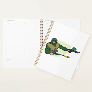 Agenda Jogador de Paintball com Esportes de Ação com Marc