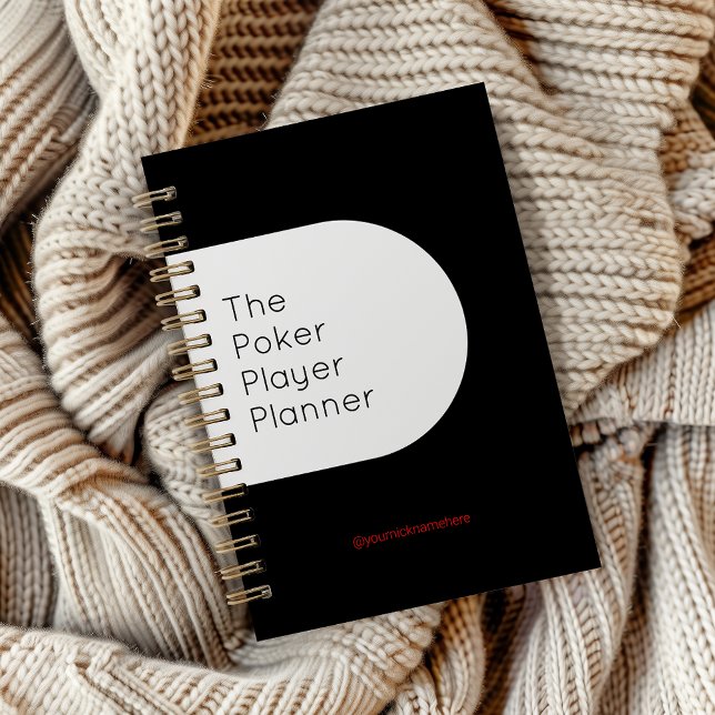 Agenda Jogador de pôquer preto-e-branco (Black and White Poker Player Planner)