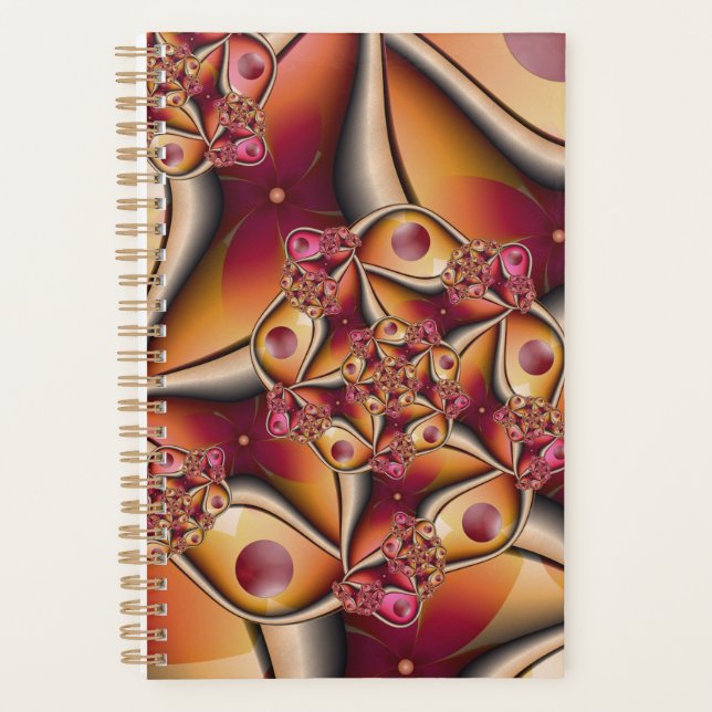 Agenda Joy Abstrato Red Orange Fantasy Fractal (Frente)