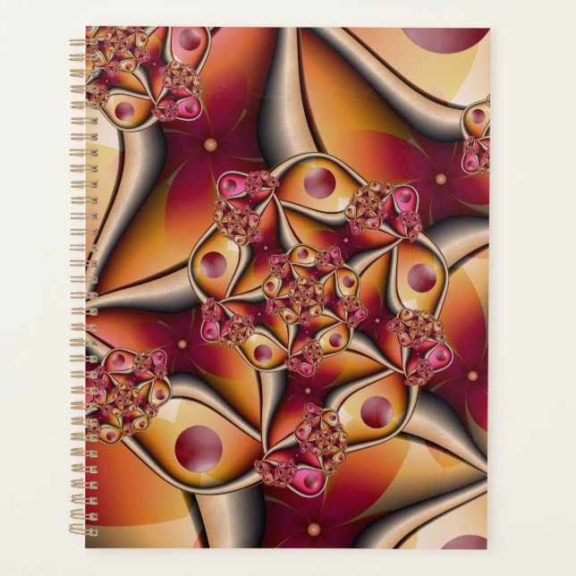 Agenda Joy Abstrato Red Orange Fantasy Fractal (Frente)