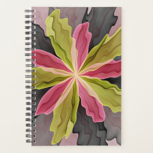 Agenda Joy, verde rosa, Antracite Fantasia Flor Fractal