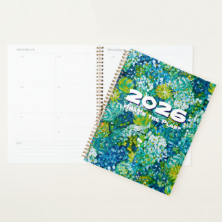 Agenda Jubilant-Blue & Green Floral Customizable Planner