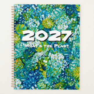 Agenda Jubilant-Blue & Verde Floral Personalizável 2027