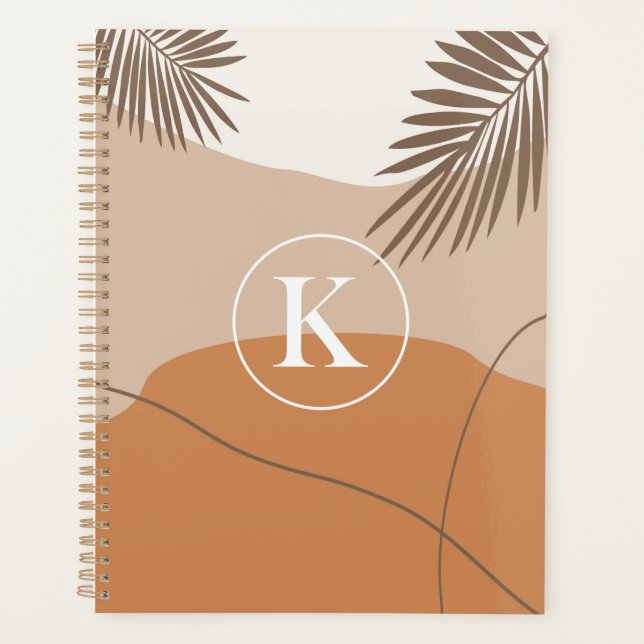 Agenda K - Monograma Inicial - Letra K Design abstrato (Frente)
