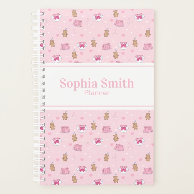 Agenda "Kawaii Campus" Preppy Personalized Planner (Frente)