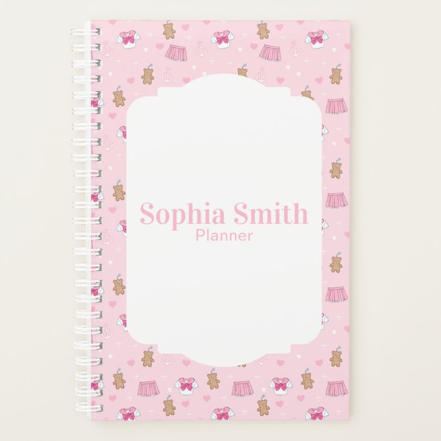 Agenda "Kawaii Campus" Preppy Personalized Planner V2 (Frente)