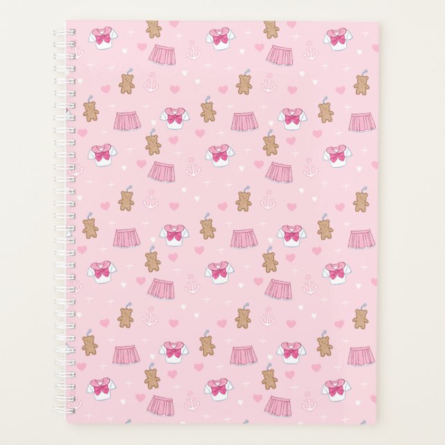 Agenda "Kawaii Campus" Preppy Schoolgirl Plain Planner (Frente)