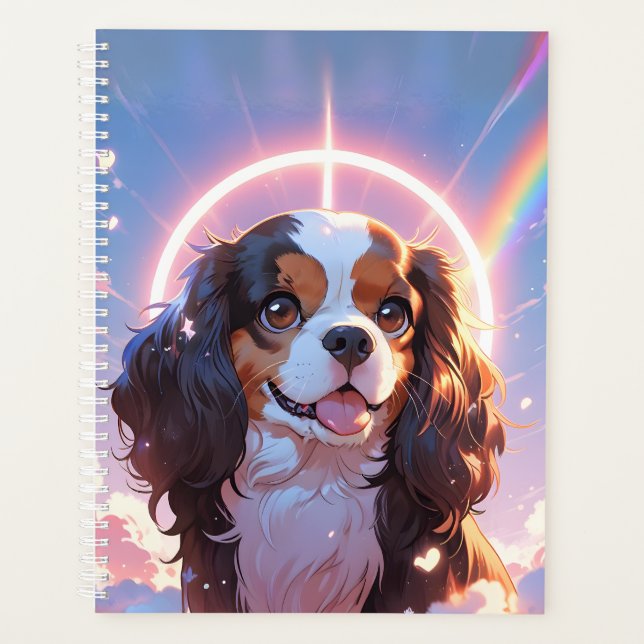 Agenda Kawaii Cavalier King Charles Pastel Rainbow sky (Frente)