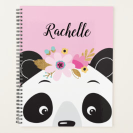 Agenda Kawaii Rosa Rapariga Panda Bear Face
