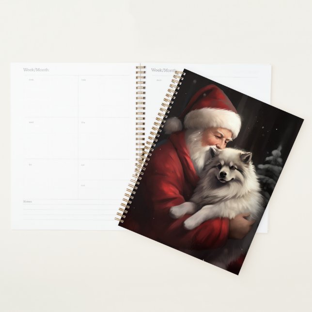 Agenda Keeshond com Papai Noel Natal Festivo (Exibição)