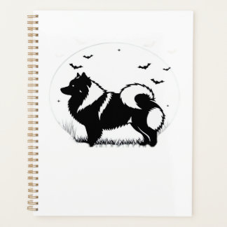Agenda Keeshond Dog � Halloween Moon Silhouette Classic T